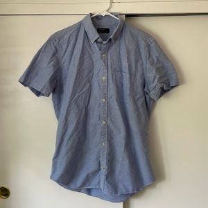 GAP mens classic short sleeve blue cotton shirt